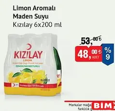 KIZILAY LİMON AROMALI MADEN SUYU 6X200 ML